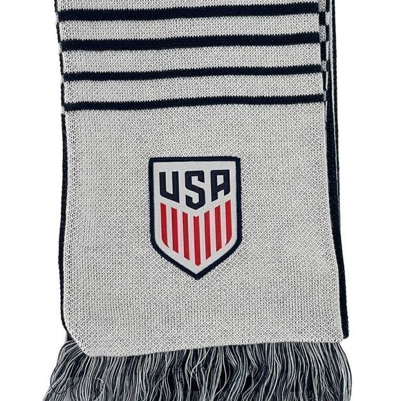 Nike USA Local Verbiage Scarf USMS Knit Fringe Blue White Unisex One Size - Picture 4 of 12